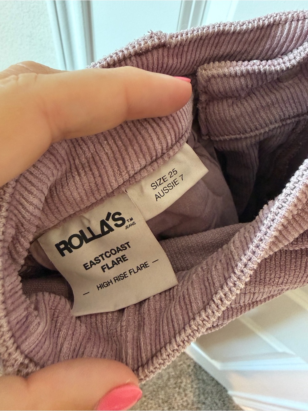 ⚡️ROLLA'S East Coast Flare Mauve Corduroy High-Rise Pants - Picture 8 of 8